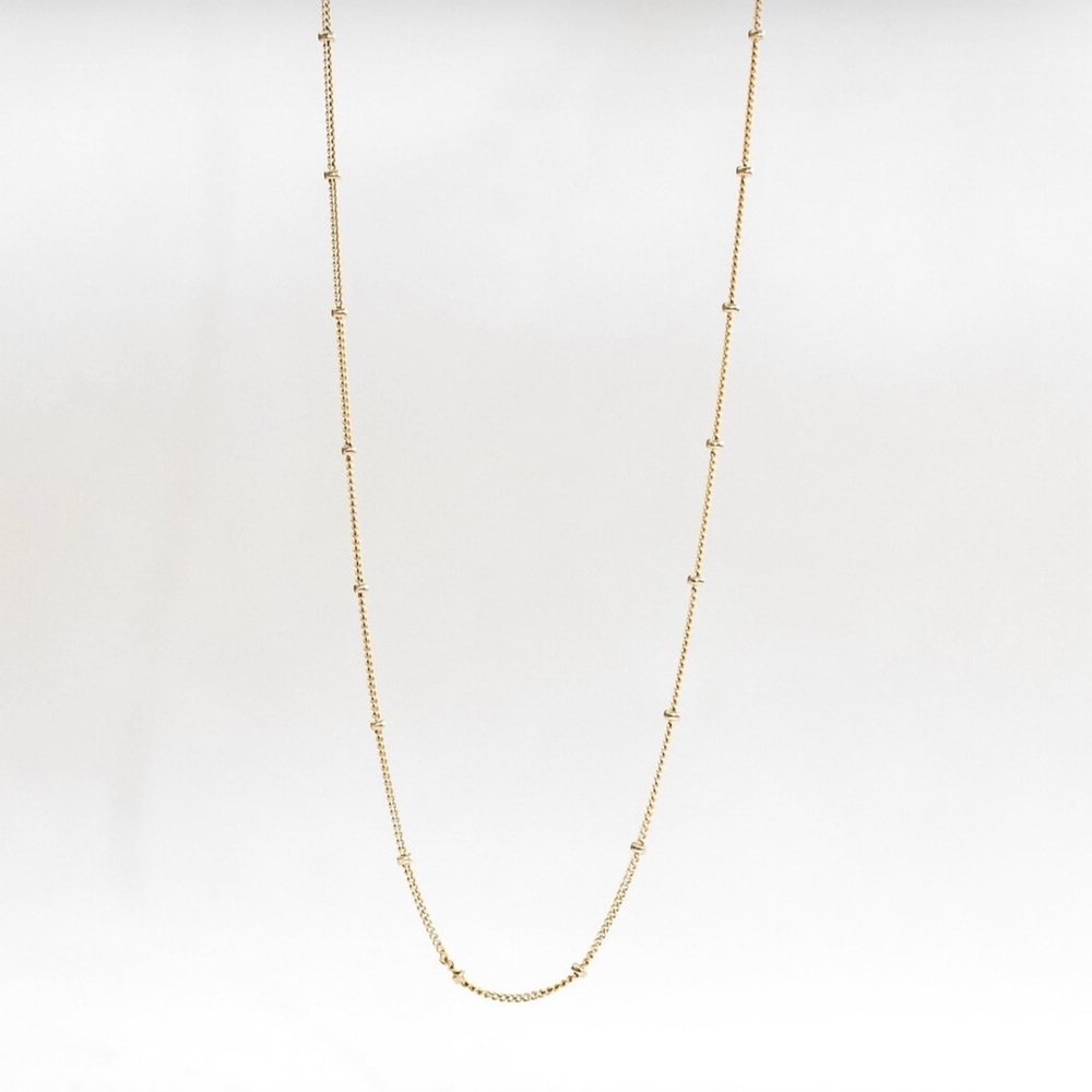 Elegant 14 K Gold Filled Necklace Satellite Chain